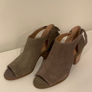 Suede Open Toe Bootie